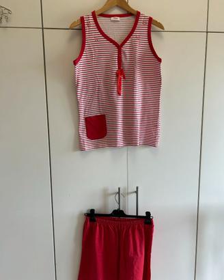pigiama donna bianco/rosso