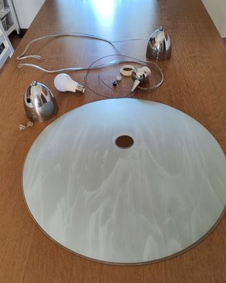  lampadario sospeso da 50cm  di vetro 