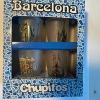 Set 4 bicchierini chupitos souvenir Barcellona