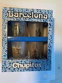 Set 4 bicchierini chupitos souvenir Barcellona