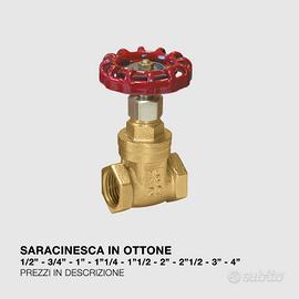 Valvola Saracinesca Ottone Acqua FF