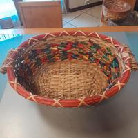 Cesto siciliano intrecciato a mano