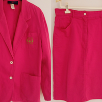 Completo Les Copains fucsia giacca + gonna cotone
