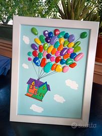 Quadretto " up" con sassolini di mare 