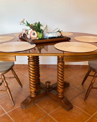 Tavolo rotondo allungabile in stile inglese