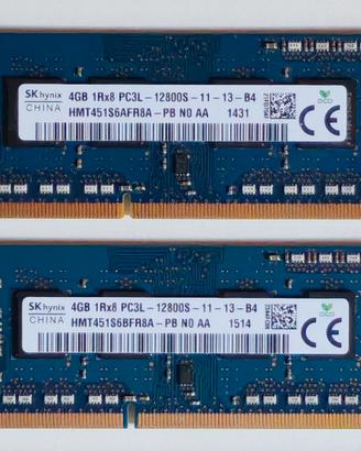 2x4GB Ram DDR3 PC3L-12800S Sodimm SK Hynix (8GB)