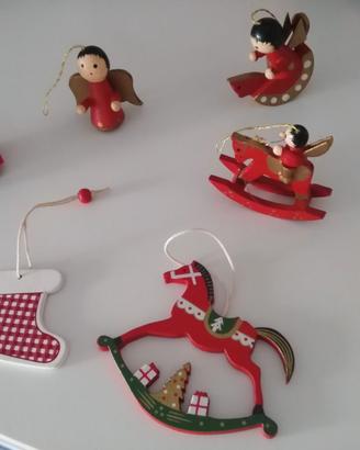 Set decorazione albero di Natale in legno