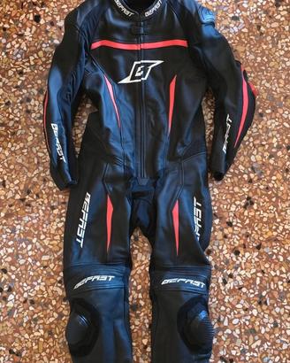 Tuta moto pelle intera Befast SENTUL 52 Rosso Nero
