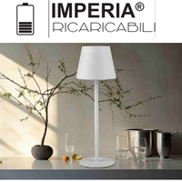 Lampada da Tavolo LED Batteria Acciaio Imperia