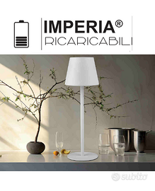 Lampada da Tavolo LED Batteria Acciaio Imperia