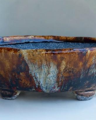 Vaso bonsai in gres smaltato - Tokoname - Bunzan