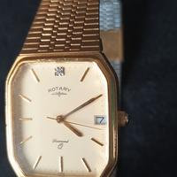 Orologio Rotary Vintage Placato oro con diamante 