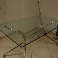 Tavolo Calligaris in vetro e acciaio cm 130x85
