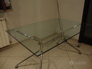 Tavolo Calligaris in vetro e acciaio cm 130x85