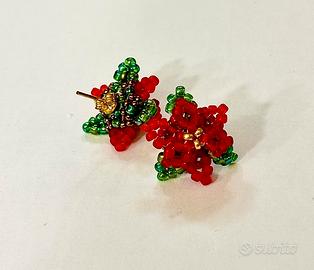 Orecchini stelle di Natale fatti a mano