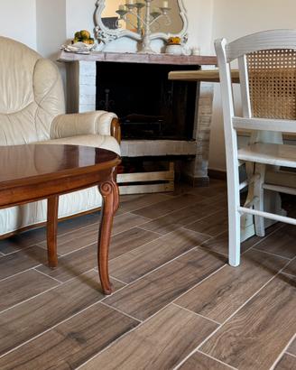 Grès porcellanato (parquet) + piastrelle (capri)