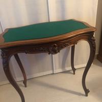 Tavolino da gioco in legno massiccio, vintage