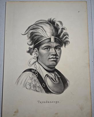1824 Antica Litografia Nativo Americano Indigeno 
