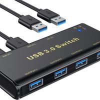ABLEWE Switch USB 3.0 4 Porte per 2 PC KVM Switch