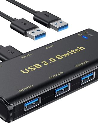 ABLEWE Switch USB 3.0 4 Porte per 2 PC KVM Switch