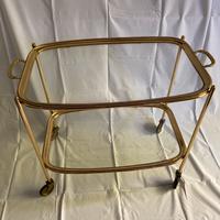 Vassoio ottone e cristallo anni '40