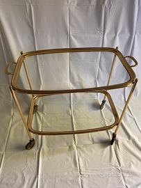 Vassoio ottone e cristallo anni '40