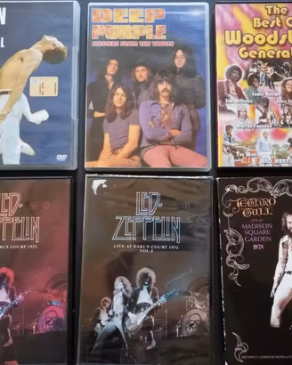 Blocco di 23 cofanetti DVD, rock, prog, reggae
