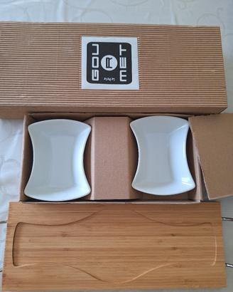 Set per aperitivi / buffet con tre vaschette