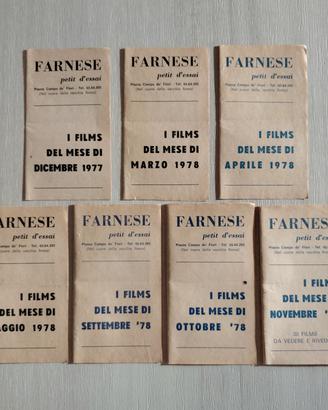 7 Pieghevoli Cinema Farnese Roma Programmi 1977/78
