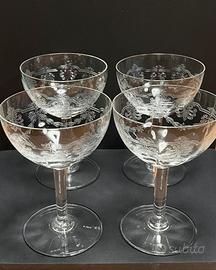 4 Coppe Champagne Cocktail in Cristallo