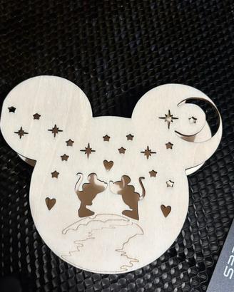 Lampada artigianale in legno topolino