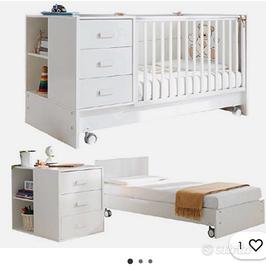 Lettino con sponde trasformabile in letto