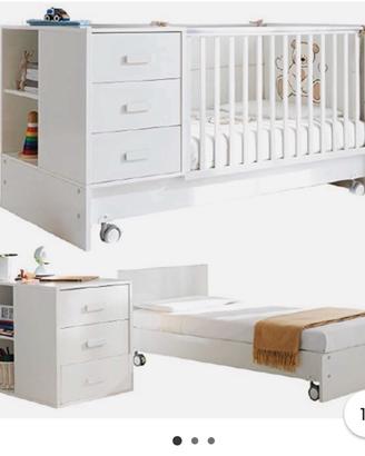 Lettino con sponde trasformabile in letto