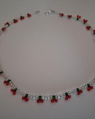 Collanina girocollo choker con perline in vetro 