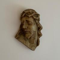 Volto di Gesù intagliato nel legno - artigianale