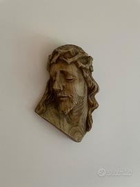 Volto di Gesù intagliato nel legno - artigianale