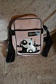 Borsa rosa donna/ragazza con tracolla nera