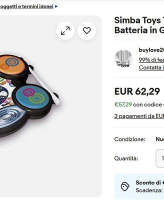 Batteria elettronica MP3 giocattolo -  Simba Toys