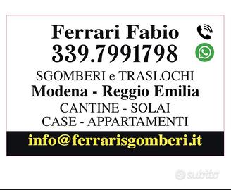Sgomberi gratuiti traslochi modena-reggio Emilia