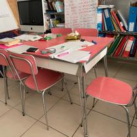 Tavolo 6 sedie, mobiletto da cucina anni ‘50