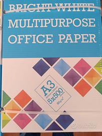 RISME DI CARTA FORMATO A3 GRAMMATURA 80 FOGLI 500