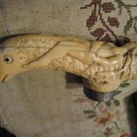 testa di bastone in osso