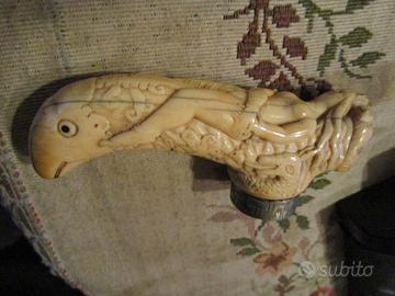 testa di bastone in osso