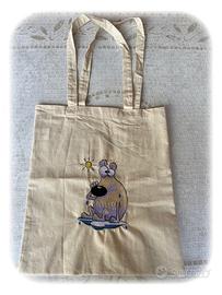 Borsa Shopper ricamata a macchina