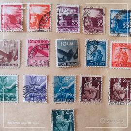 16 francobolli serie democratica italia