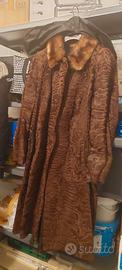Cappotto vintage lungo da donna in Astrakan