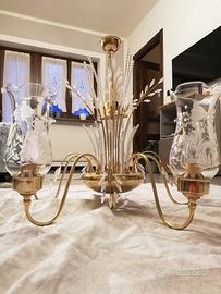lampadario in cristallo + 2 applique