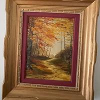 Dipinto olio su tela, Vintage, in cornice d'epoca