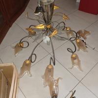 Lampadario in ferro battuto