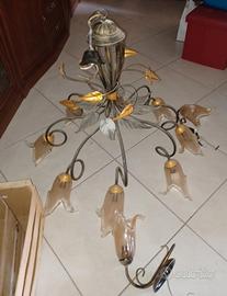 Lampadario in ferro battuto